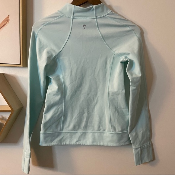 Ivivva Light Blue Define Jacket with Patterned Accents kids Lululemon size 14 - Picture 2 of 4